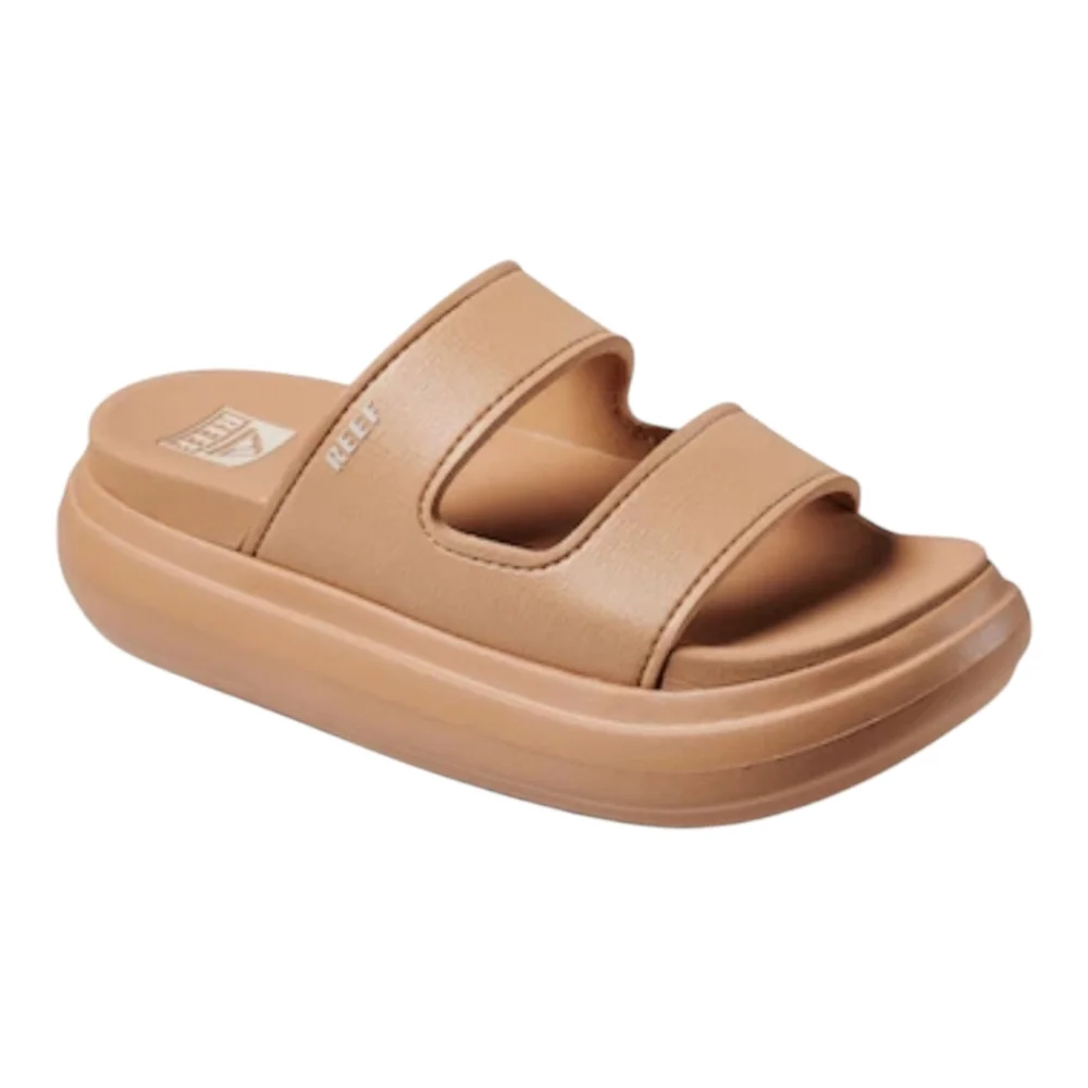 Reef Women's Tan Double-Strap Slide Sandals